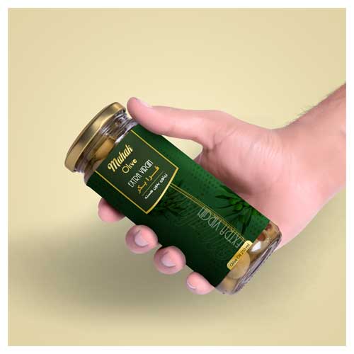 طراحی بسته‌بندی لیبل روغن زیتون Mahak